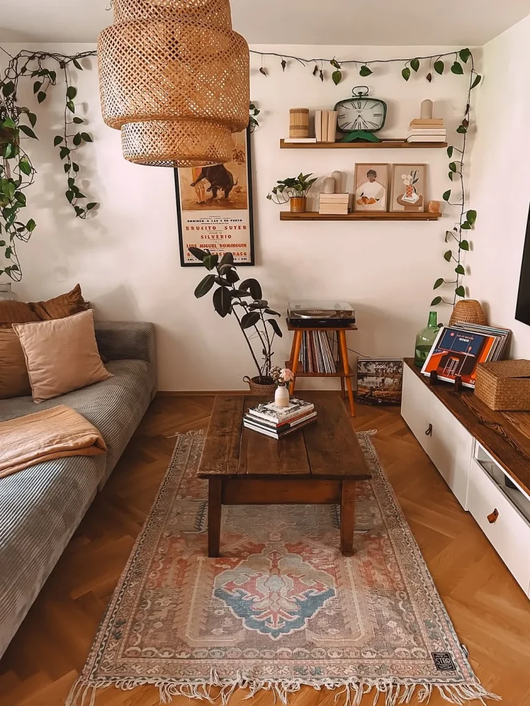 Rustic Wall Shelves for Warmth