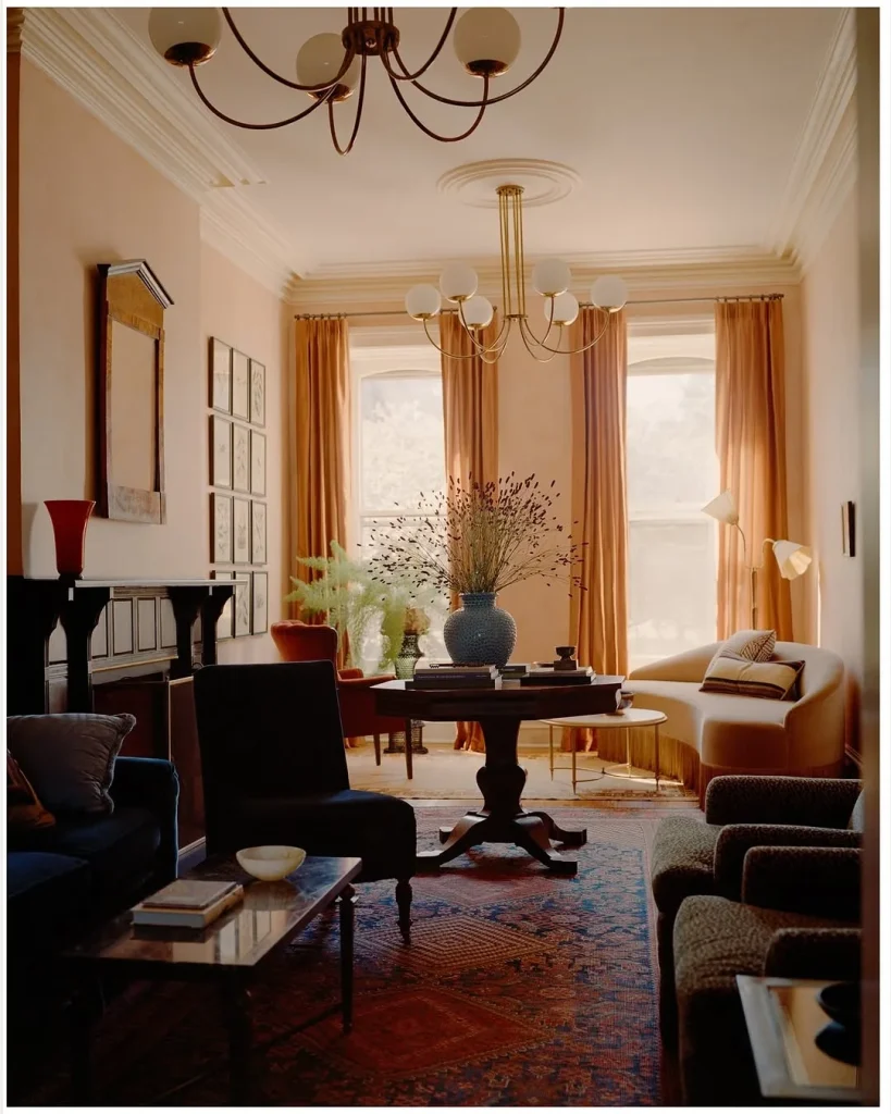 Jewel-toned cozy living room