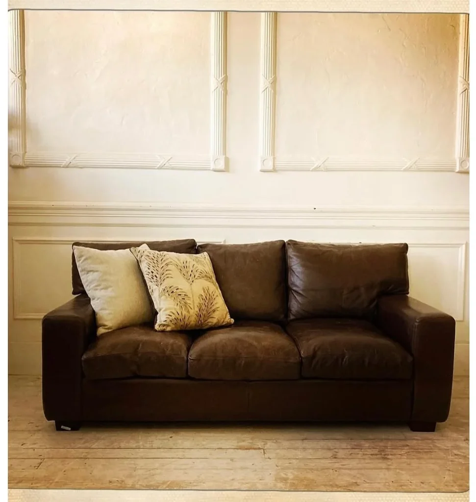Leather couch living room