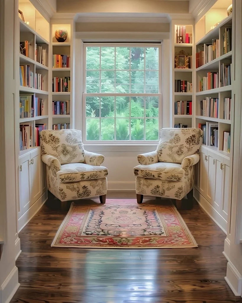 Vintage home library design