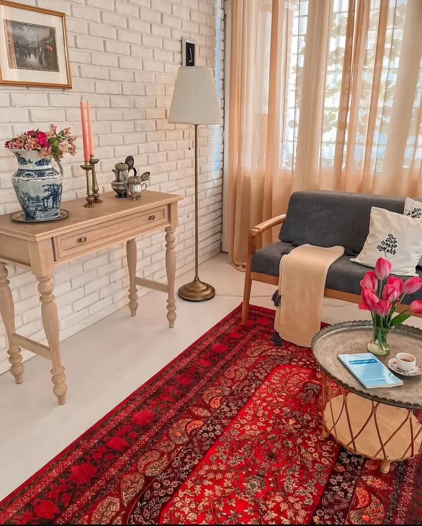 Bold red carpet entryway