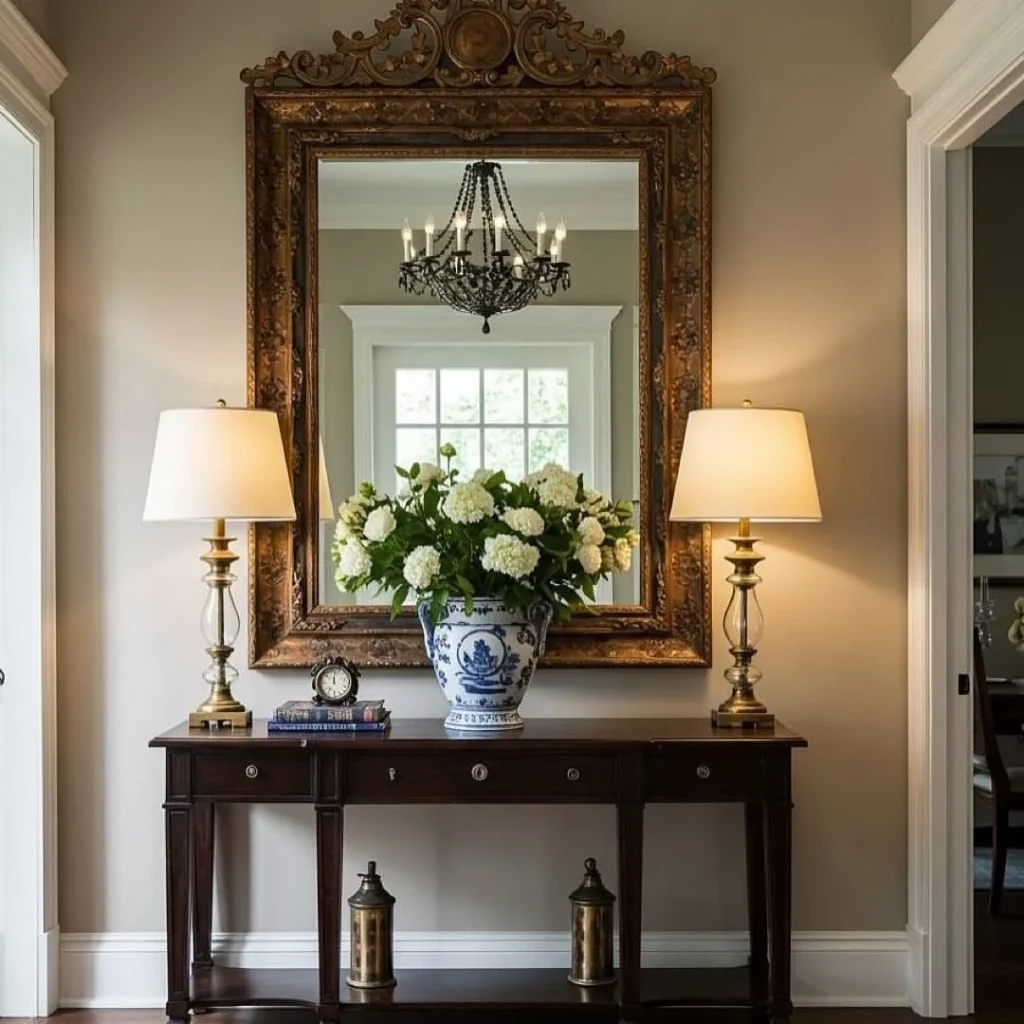 Bold color console table