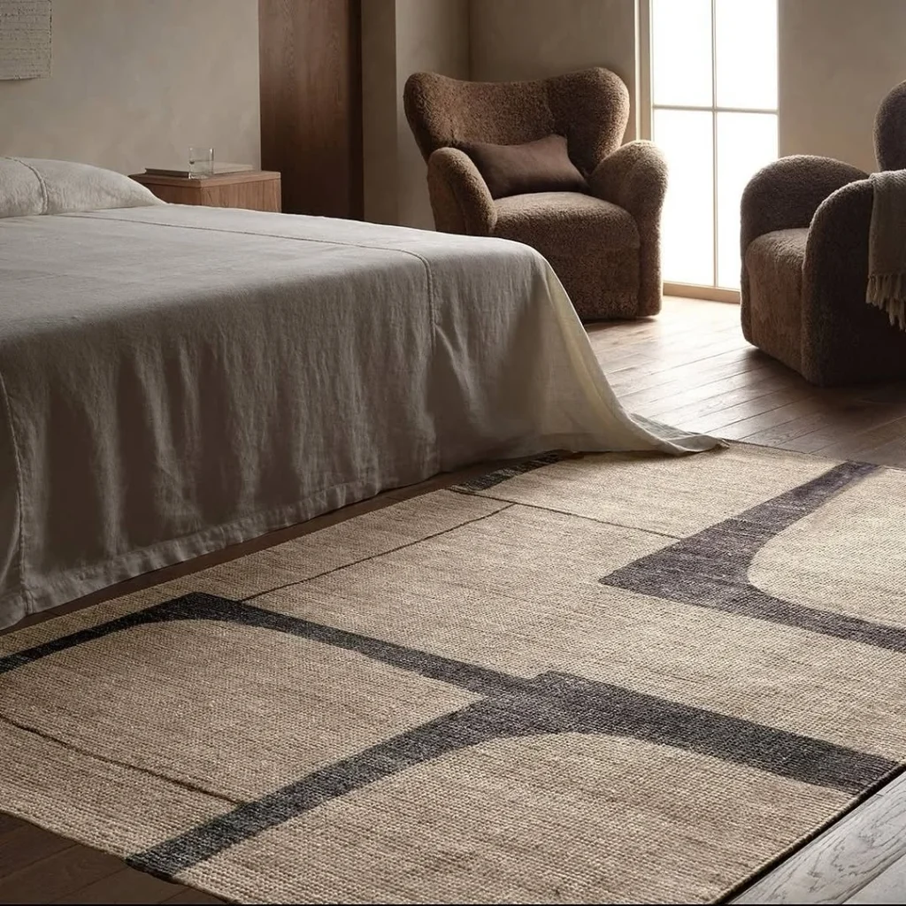 Monochrome layered area rug