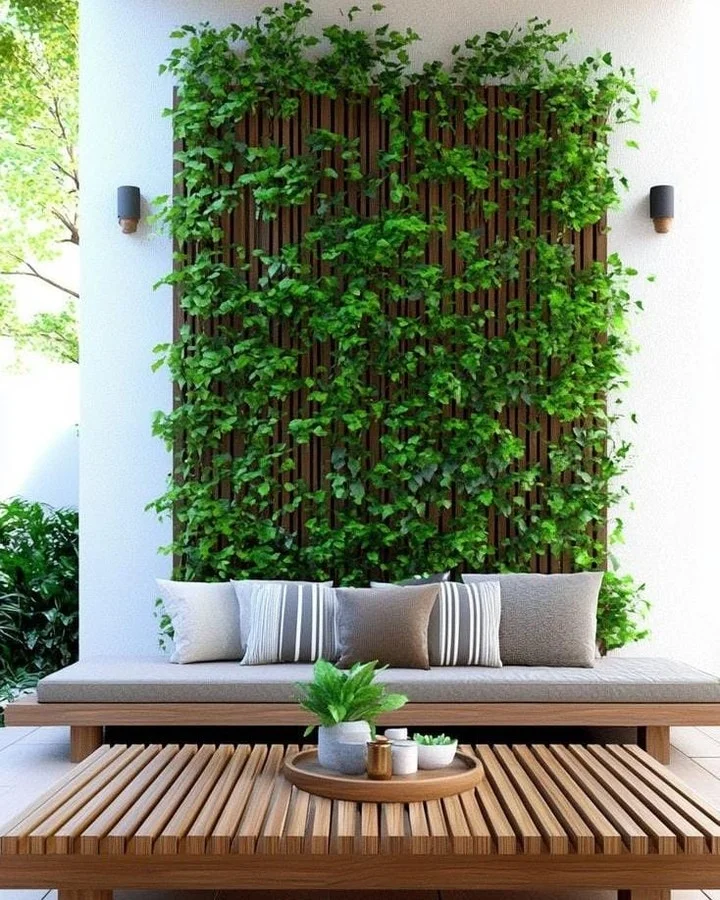 Modern pergola in backyard