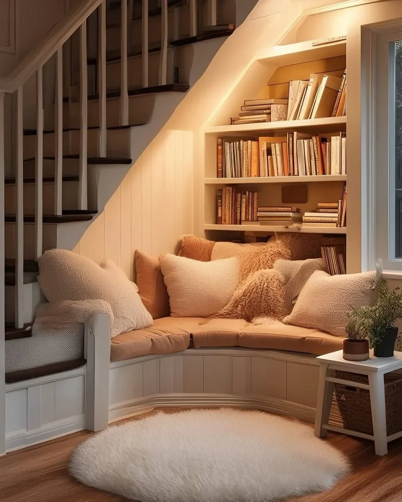 Cozy home library nook