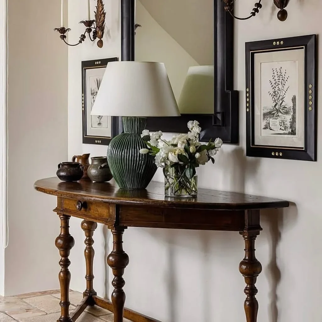 Rustic console table styling