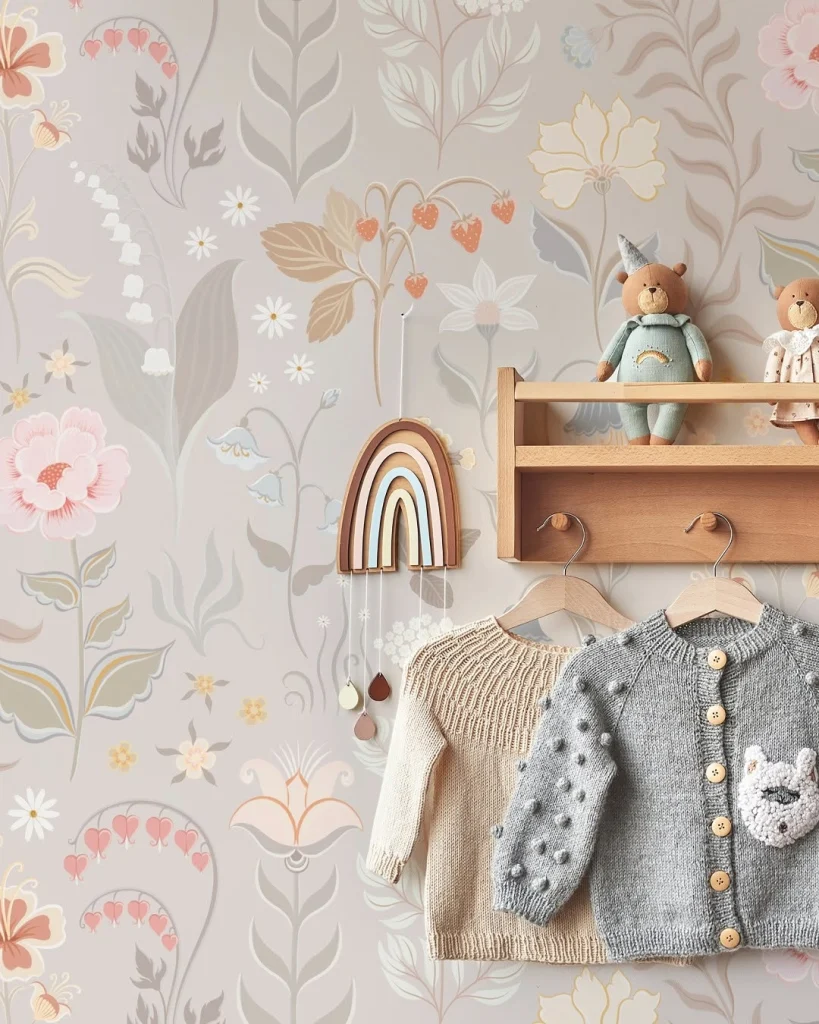 Starry night nursery wallpaper