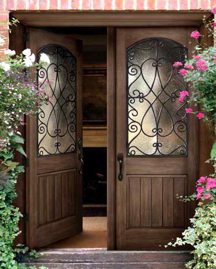 main door with glass