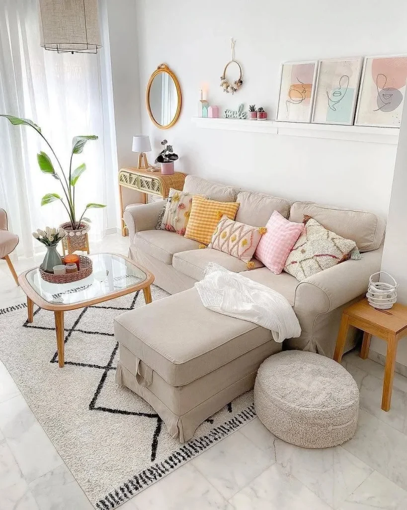 Bold color sofa design