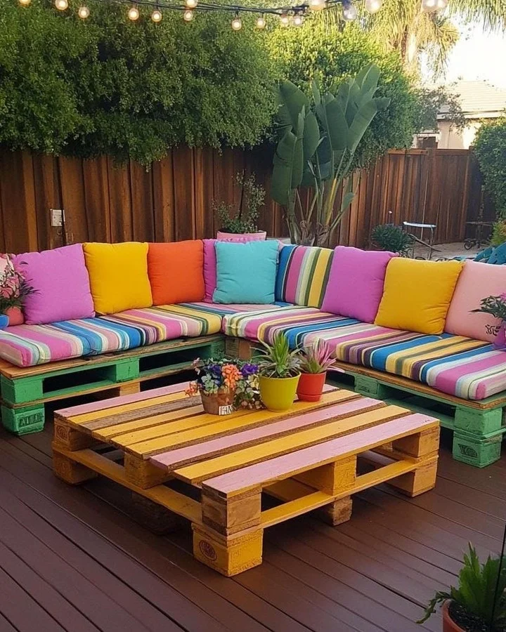 Shaded canopy lounge patio