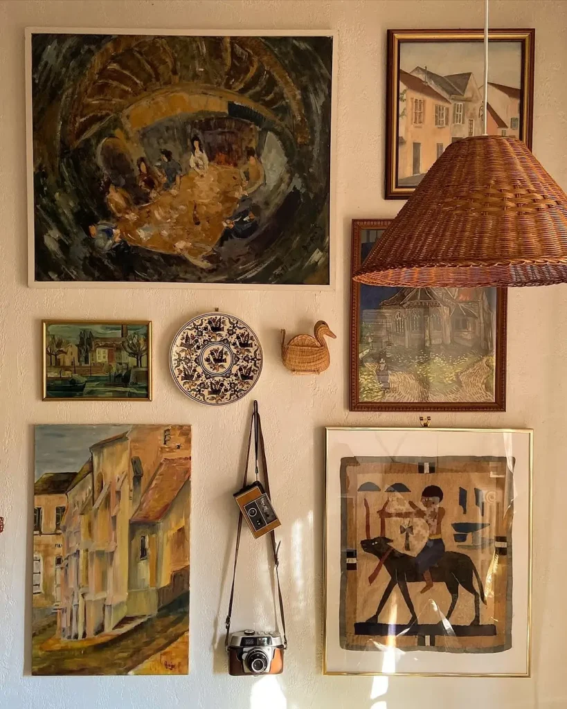 eclectic frame wall display