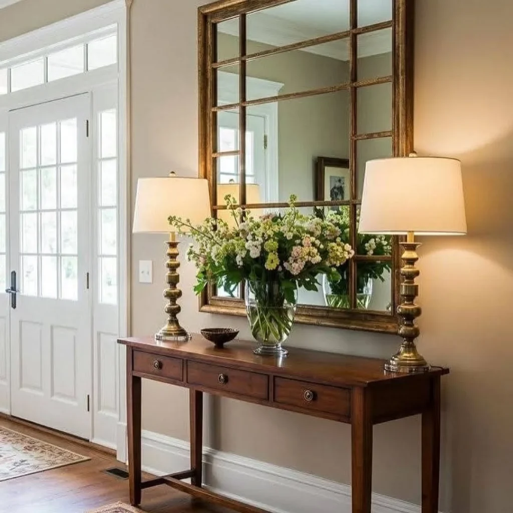 Bold color console table