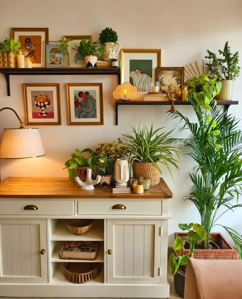 Rustic Wall Shelves for Warmth
