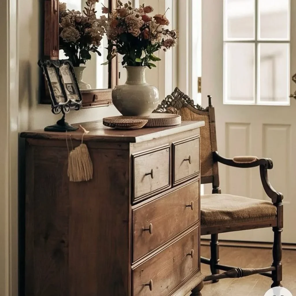 Vintage console table styling