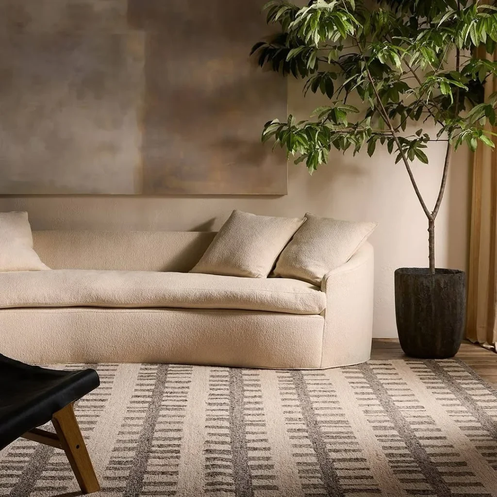 Abstract art-inspired living rug