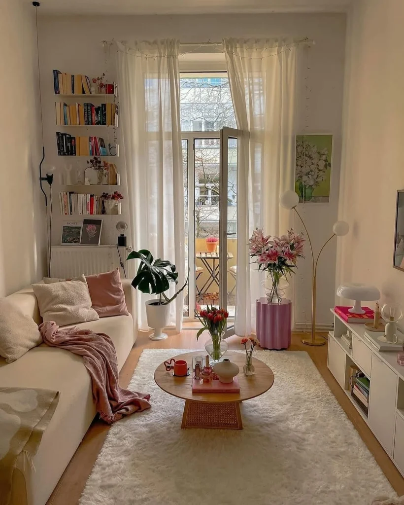 Monochrome cozy living room