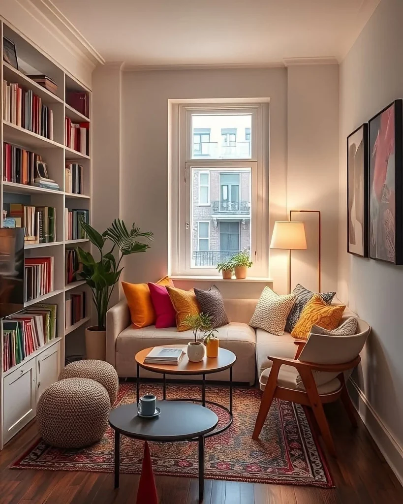 Compact corner home library