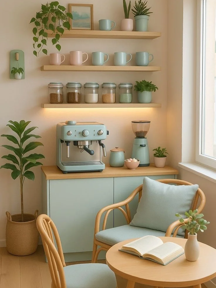 Farmhouse coffee bar hutch