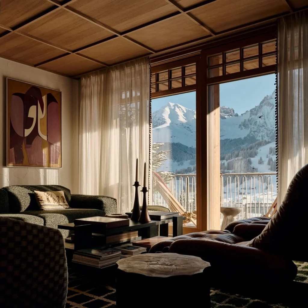 Soft lighting cozy living room