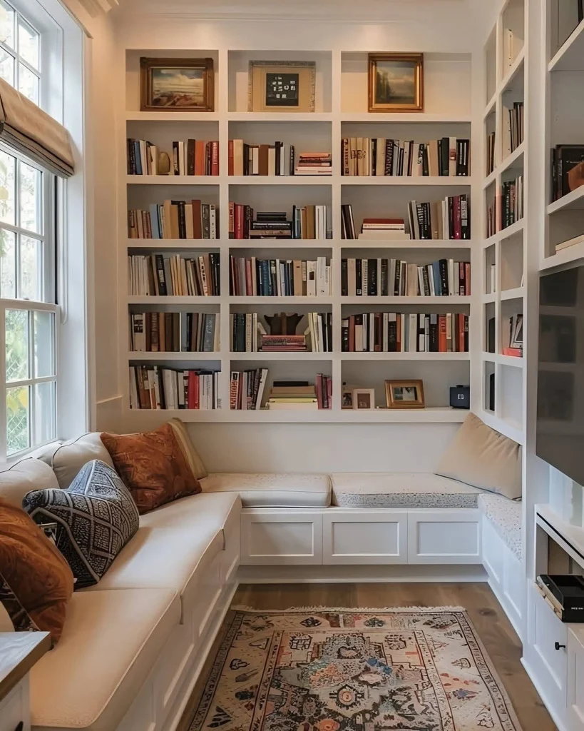 Bohemian home library oasis
